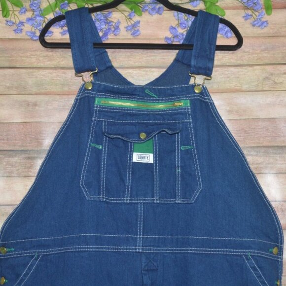 Classic Liberty Denim Bib Overalls Mens Size 52X30 Denim Blue Relax Workwear - Picture 2 of 10